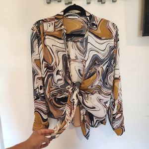 Unique Cardigan Style Blouse